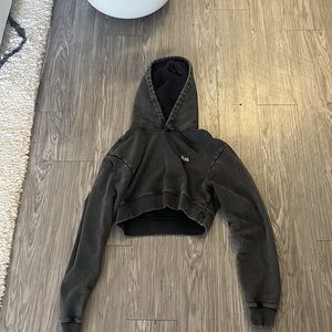 KITH women Alexa cropped hoodie in black size small
